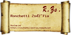 Ronchetti Zsófia névjegykártya